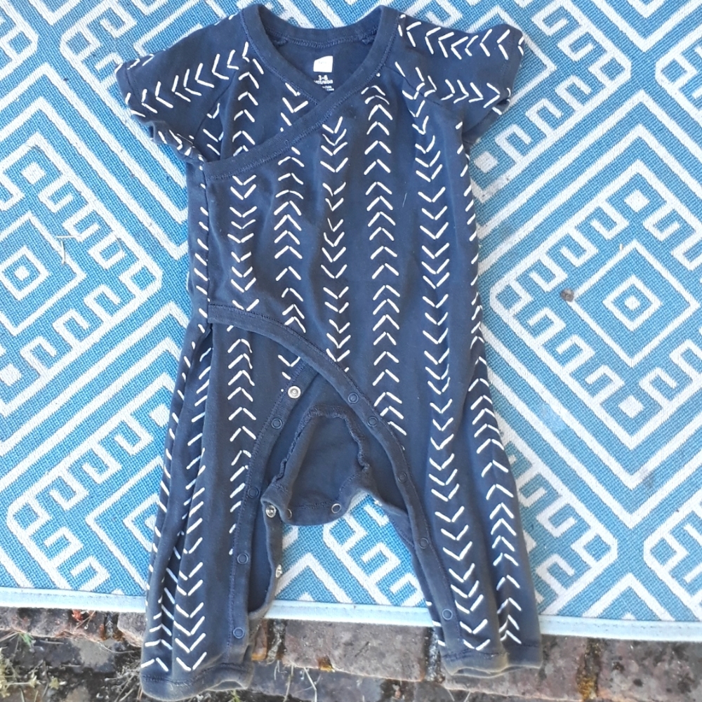 Tea tribal stripe baby romper